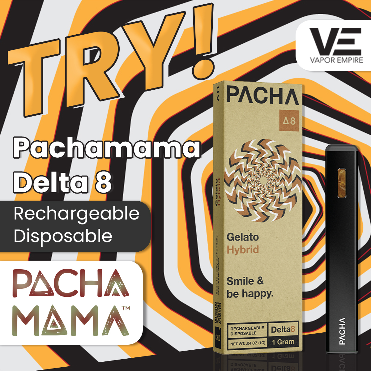 Pachamama Delta 8 Rechargeable Disposable | 1-Gram