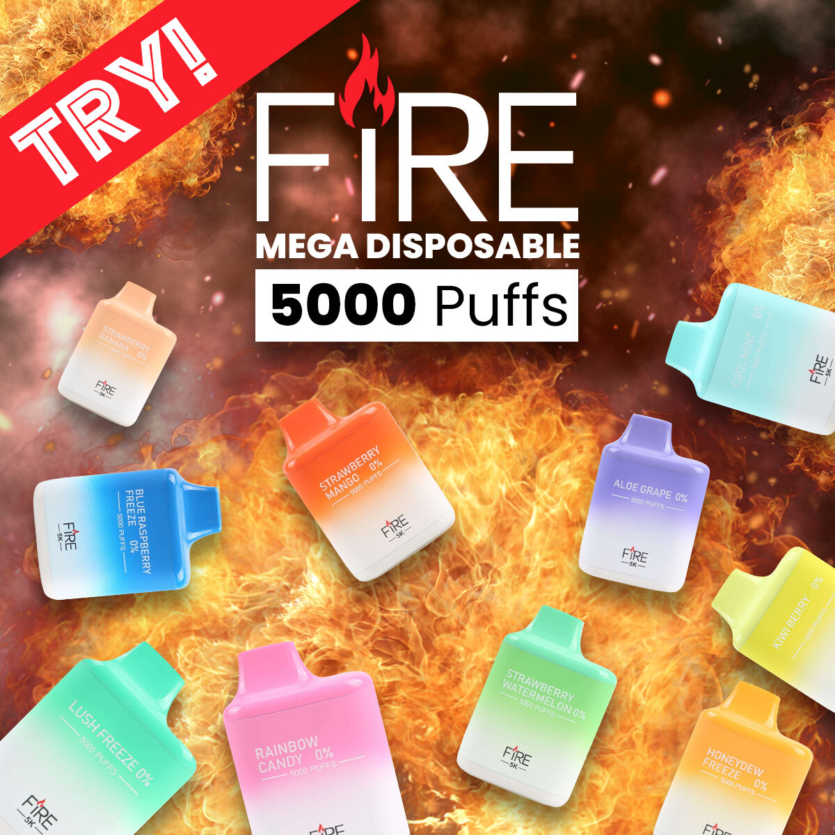 Fire Mega Disposable | 5000 Puffs | 12mL