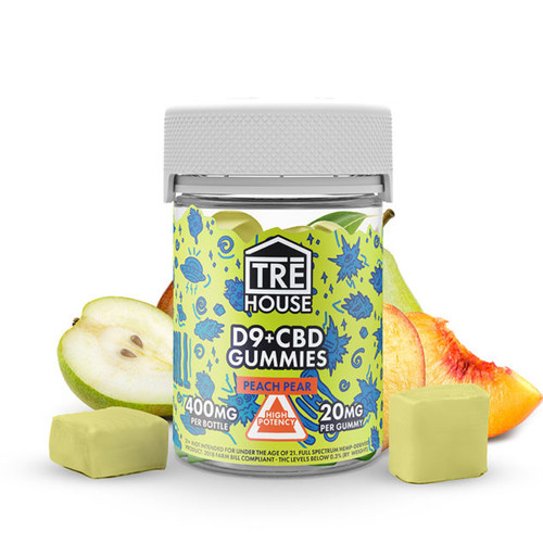 Tre House – D9 + CBD Gummies – Peach Pear | 400mg