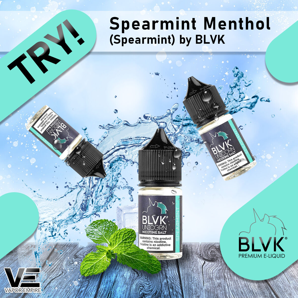 Spearmint Menthol (Spearmint) by BLVK Salt E-Liquid