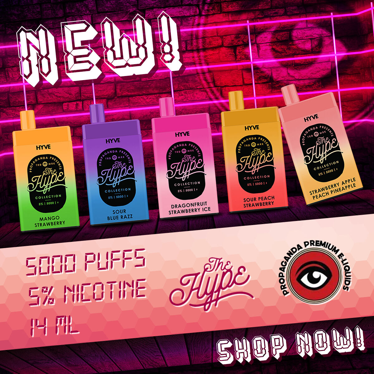 Hype Disposable | 5000 Puffs | 12mL | 5%