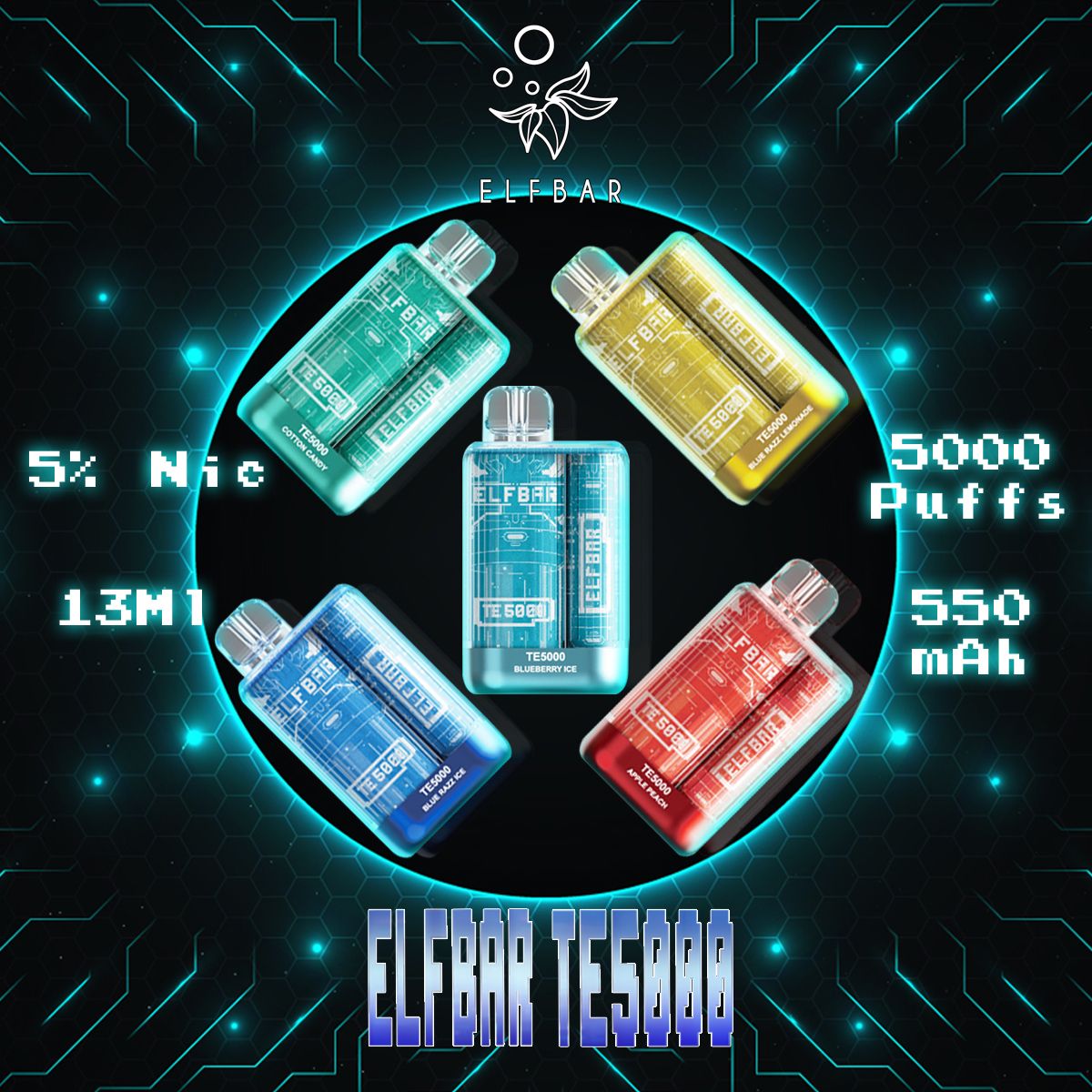 ELFBAR TE5000 Disposable | 5000 Puffs | 13mL | 5%