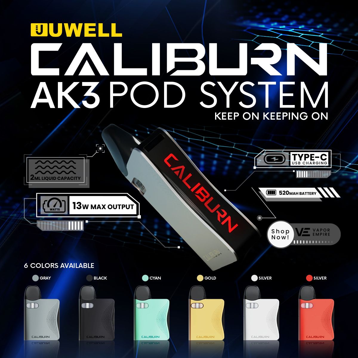 Uwell CALIBURN AK3 Pod System