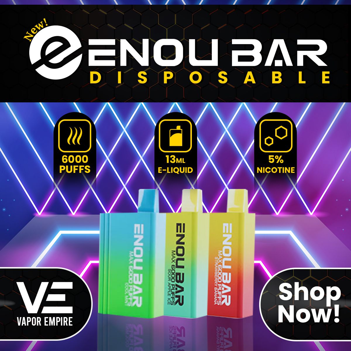 ENOU Bar Disposable | 6000 Puff | 13mL