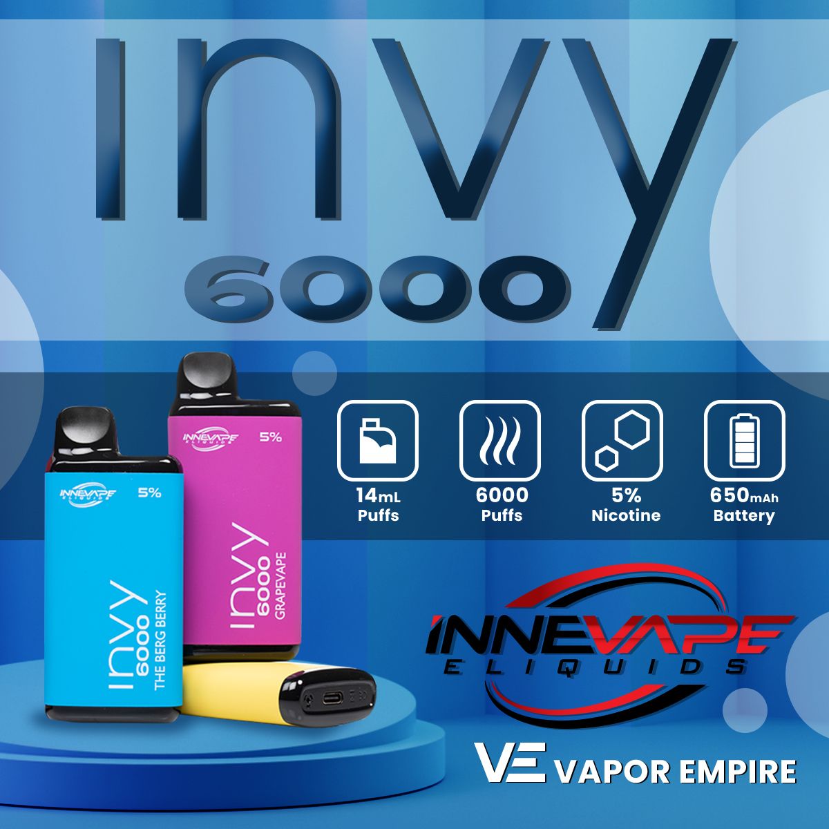 Innevape INVY 6000 Disposable | 6000 Puffs | 14mL | 50mg