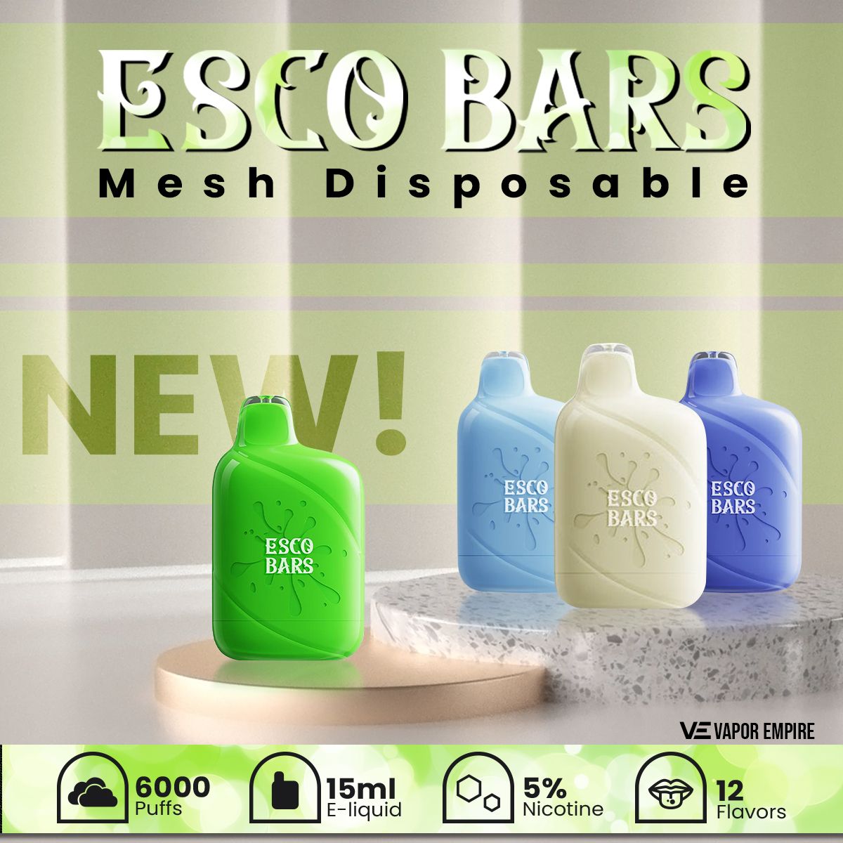 Esco Bars Mesh Disposable | 6000 Puffs | 15mL | 5%