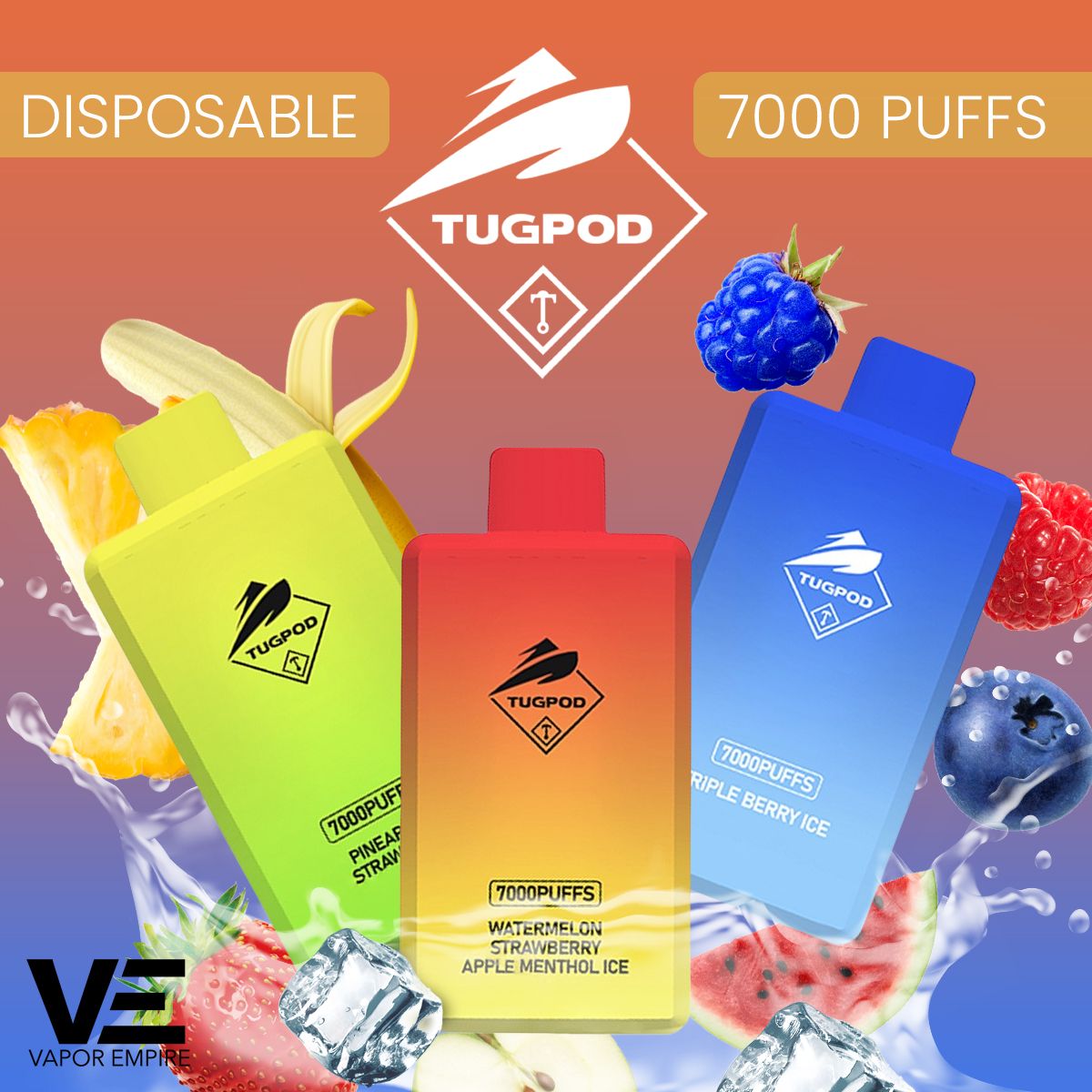 Tugpod BOX Disposable | 7000 Puffs | 15mL | 50mg