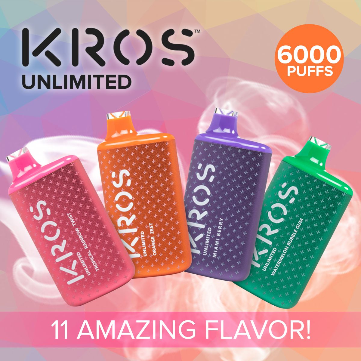 Kros Unlimited Disposable | 6000 puffs | 14mL | 50mg