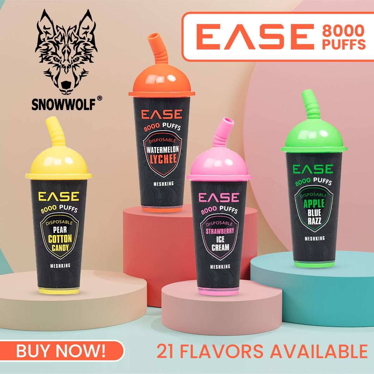 Snowwolf Ease Disposable 8000 Puffs | 18mL | 5%