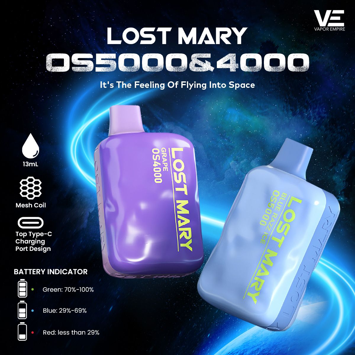 LME - Lost Mary OS5000 Disposable 5000 Puff 13mL