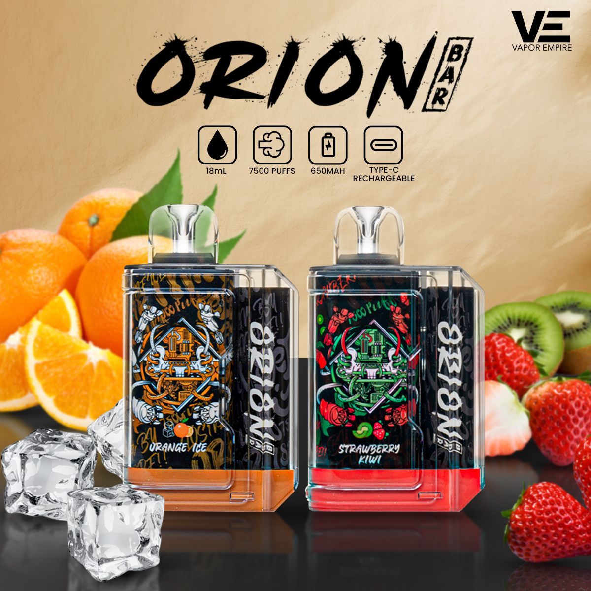 Orion Bar Disposable | 7500 Puff | 18mL | 50mg