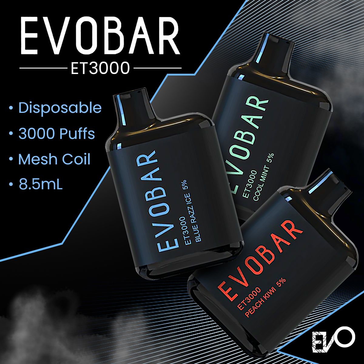 EVO Bar Disposable ET3000 | 3000 Puff | 8.5mL | 5%