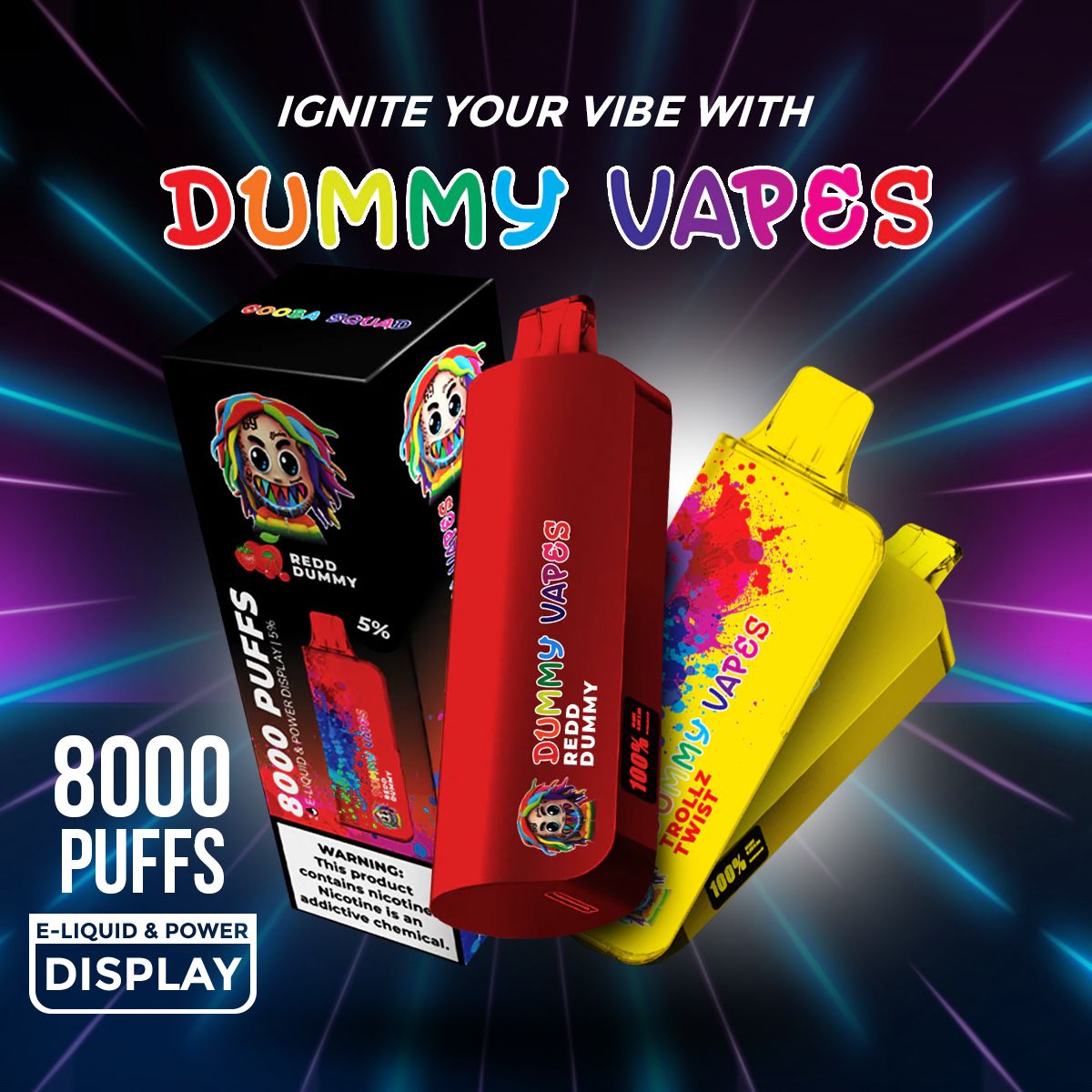 Dummy Vapes Disposable | 8000 Puffs | 18mL | 50mg