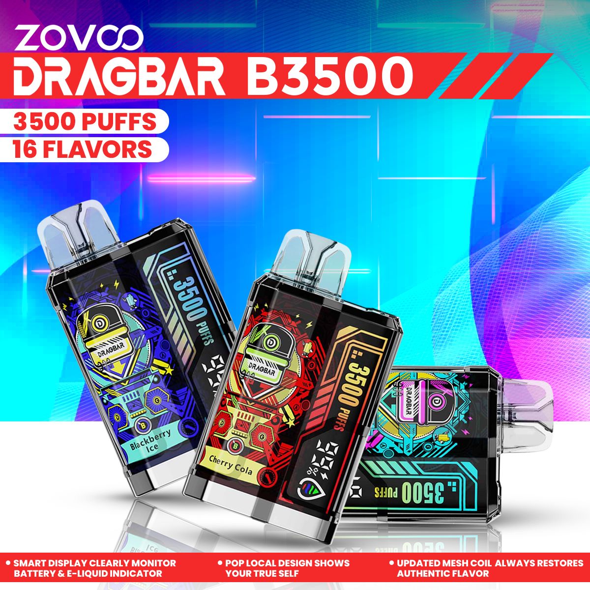 ZOVOO – DRAGBAR B3500 Disposable | 5000 Puffs | 8mL | 50mg Nic