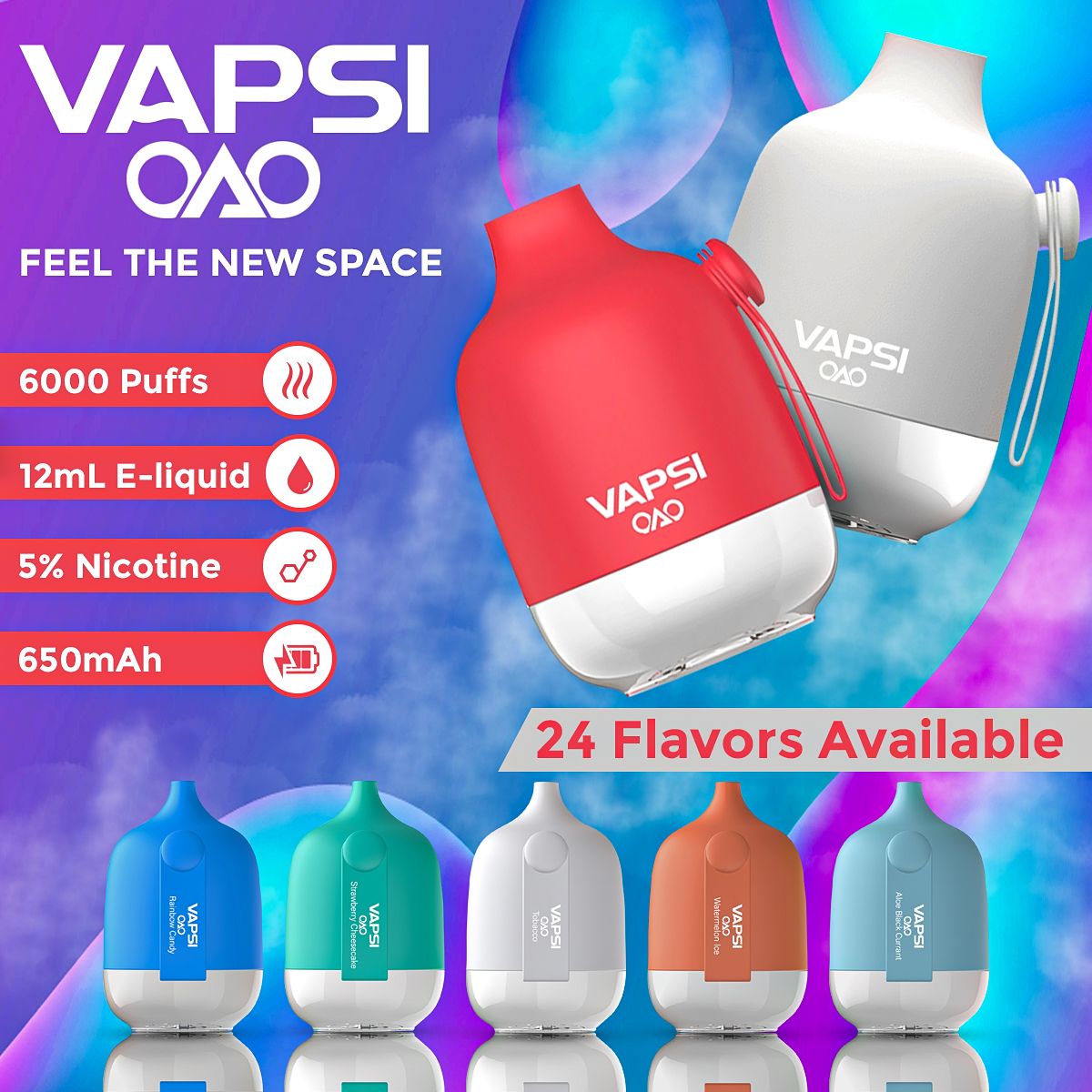 Vapsi OAO Disposable 6000 Puffs 12mL