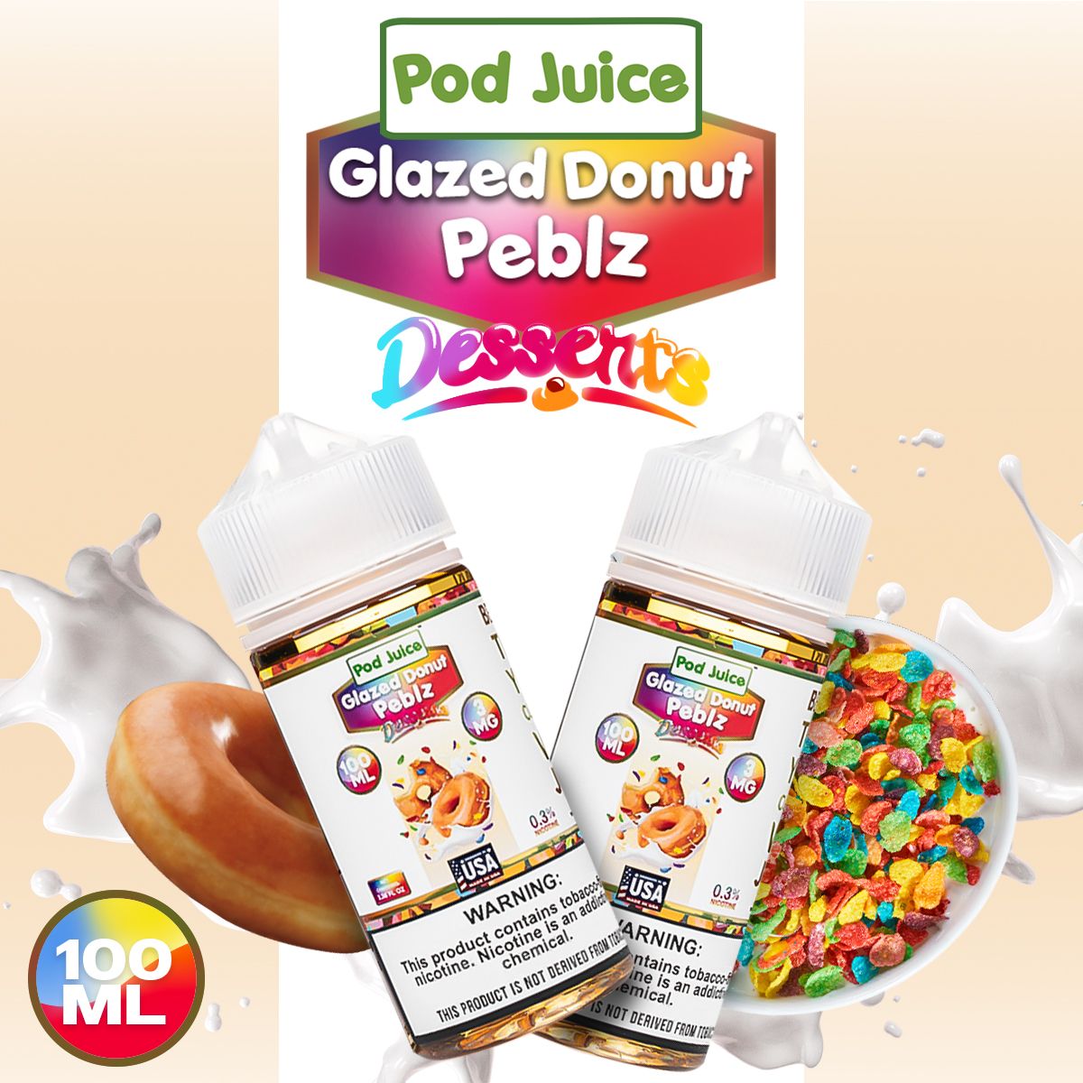 Glazed Donut Peblz E-Liquid by Pod Juice