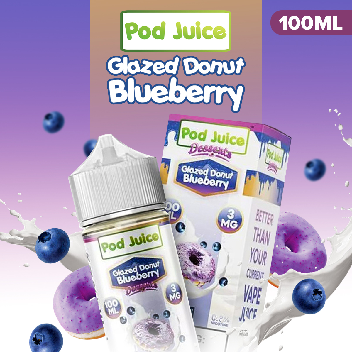 Glazed Donut Blueberry by Pod Juice