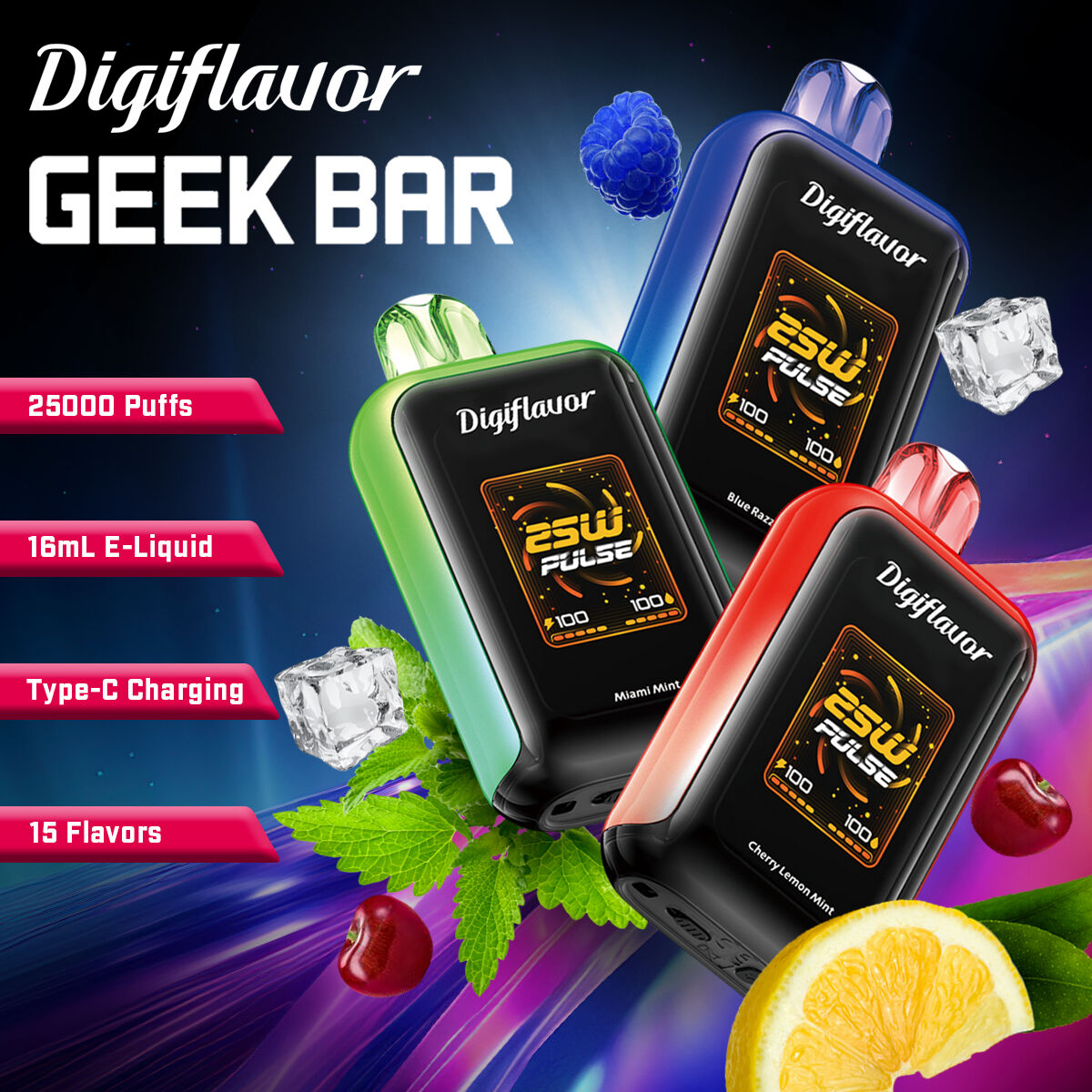 Geek Bar Digi Flavor Sky 25000 Puffs Disposable Vape 50mg 16mL