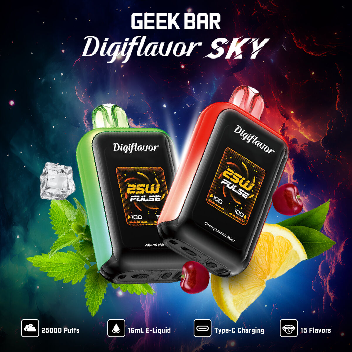 Geek Bar Digi Flavor Sky 25000 Puffs Disposable Vape 50mg 16mL